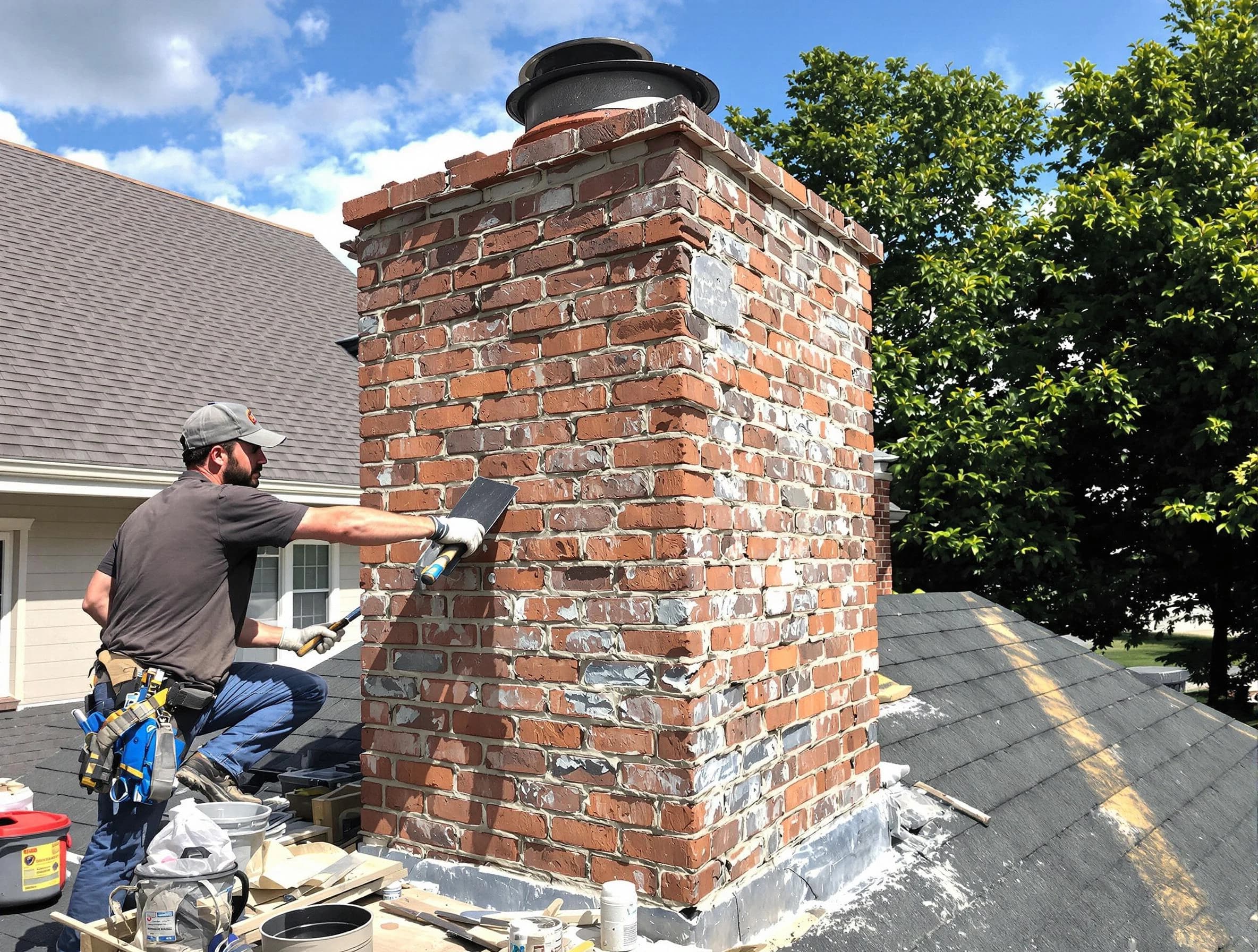 Completed chimney rebuild by Carnegie Chimney Sweep in Carnegie, PA