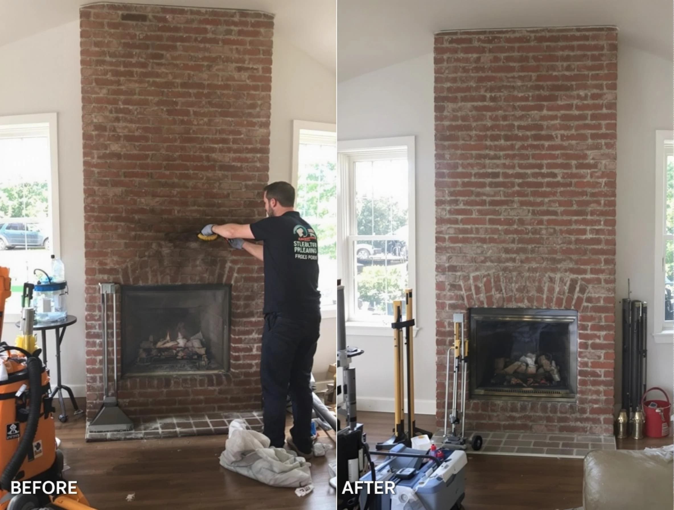 Finished chimney sweeping service by Carnegie Chimney Sweep in Carnegie, PA