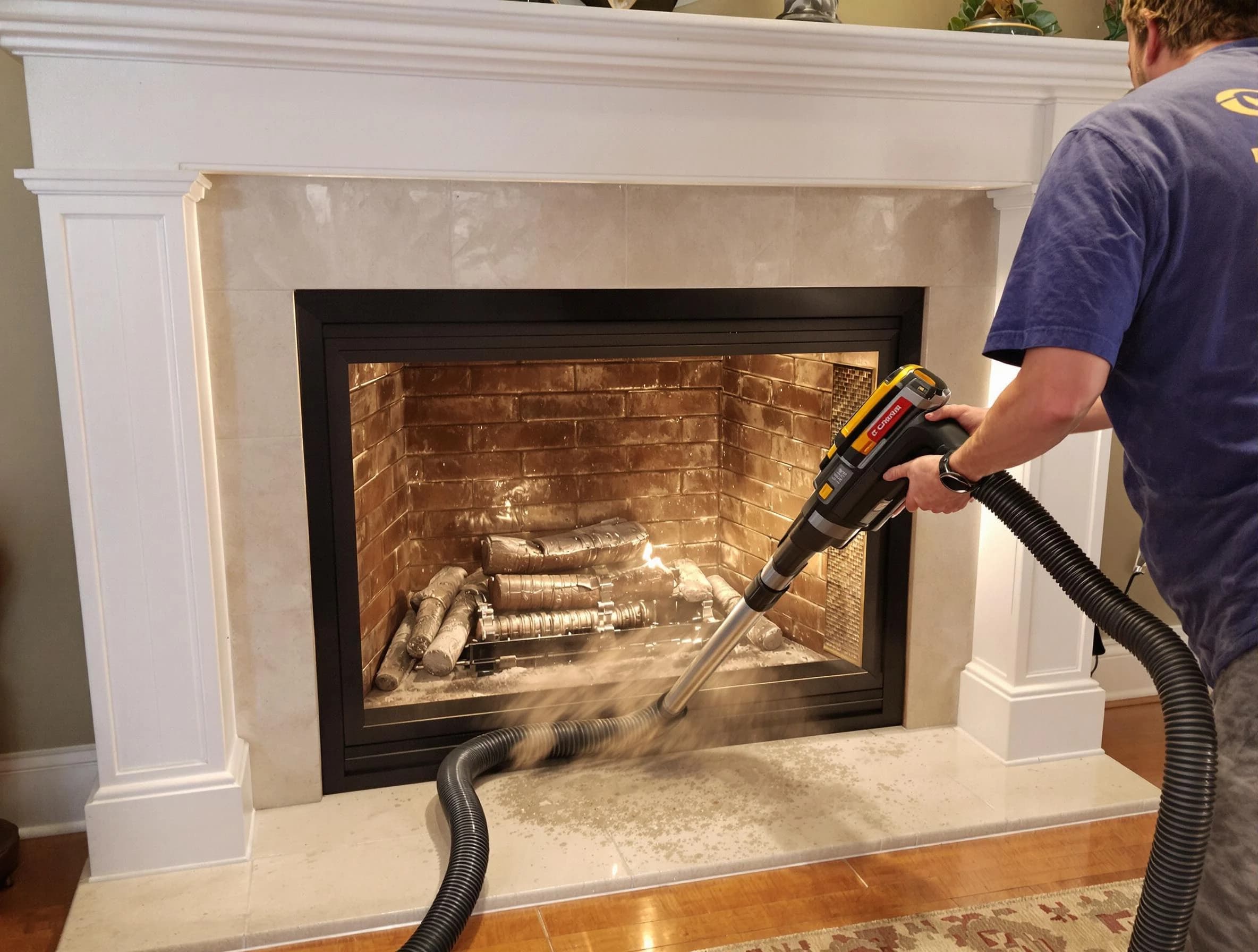 Fireplace cleaning performed by Carnegie Chimney Sweep in Carnegie, PA