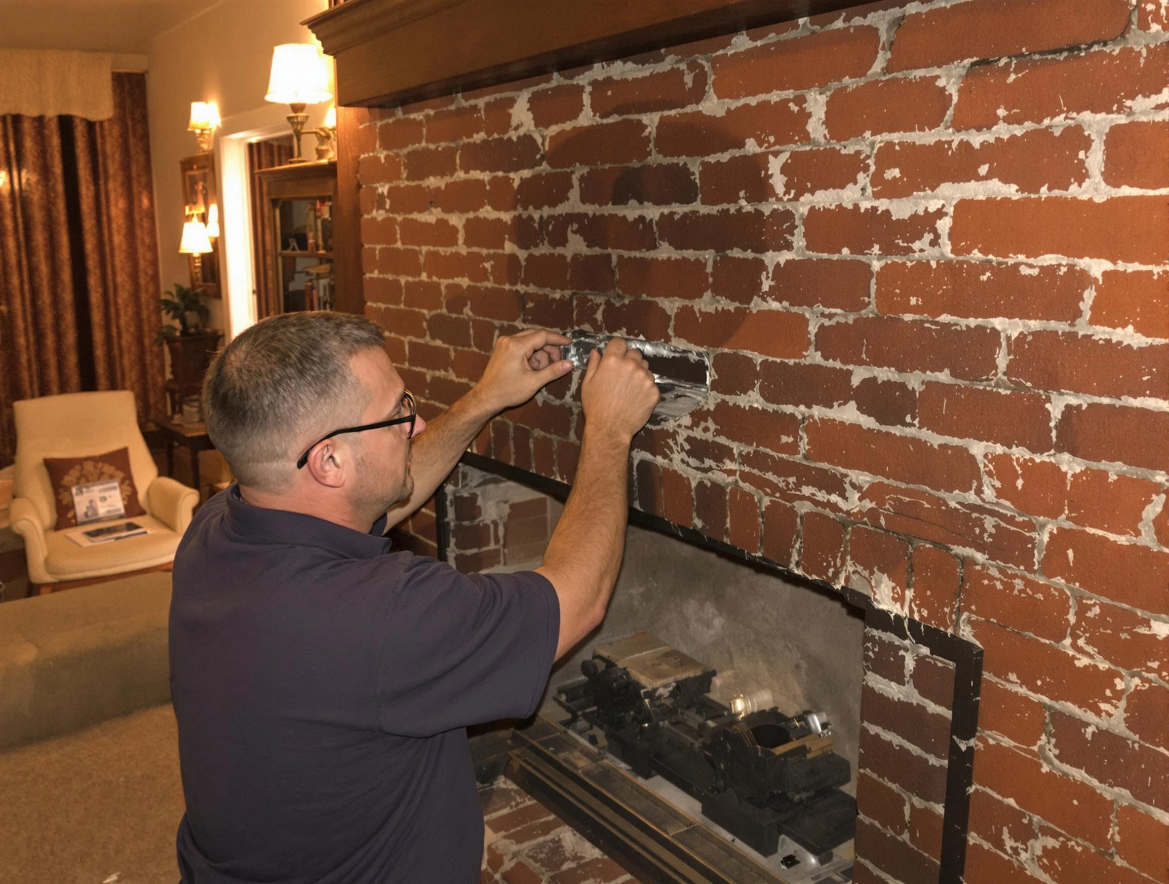 Carnegie Chimney Sweep expert fixing a fireplace in Carnegie, PA