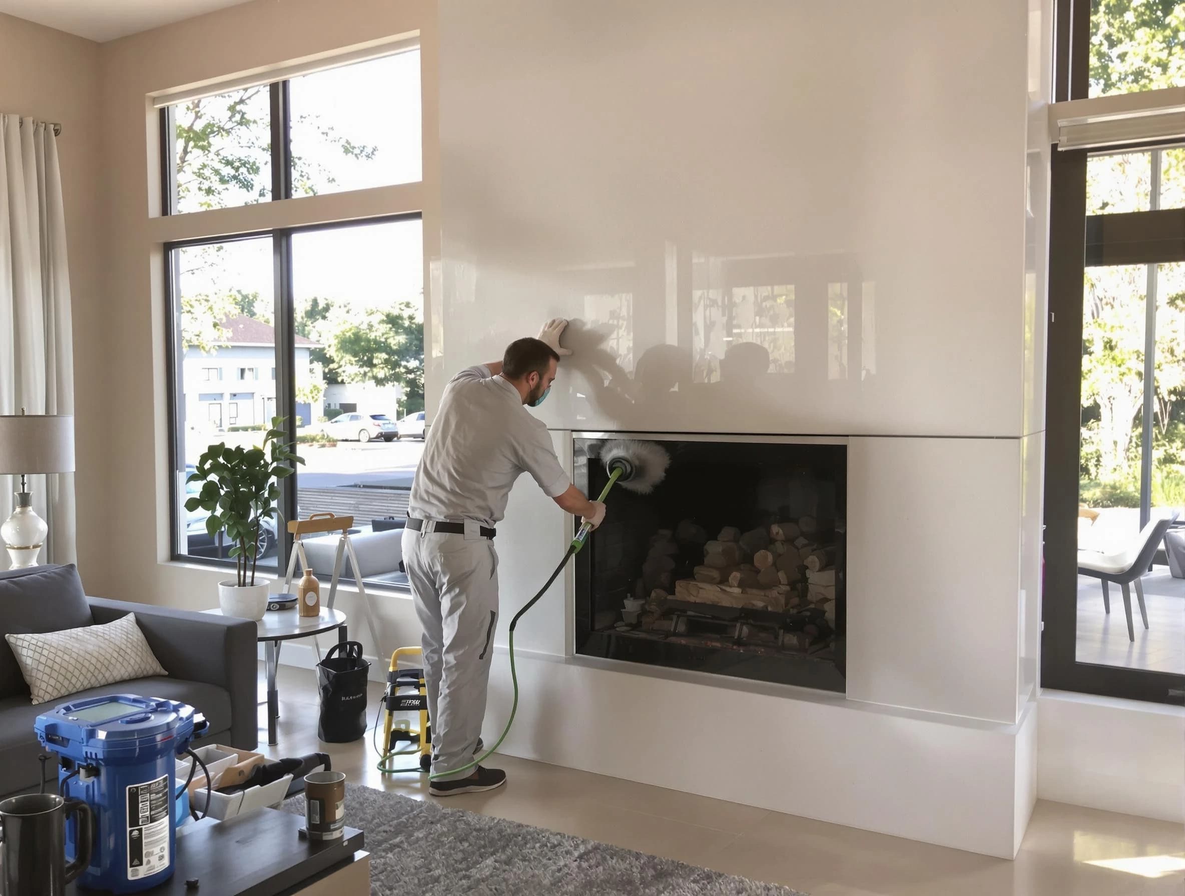 Carnegie Chimney Sweep performing thorough soot removal in Carnegie, PA