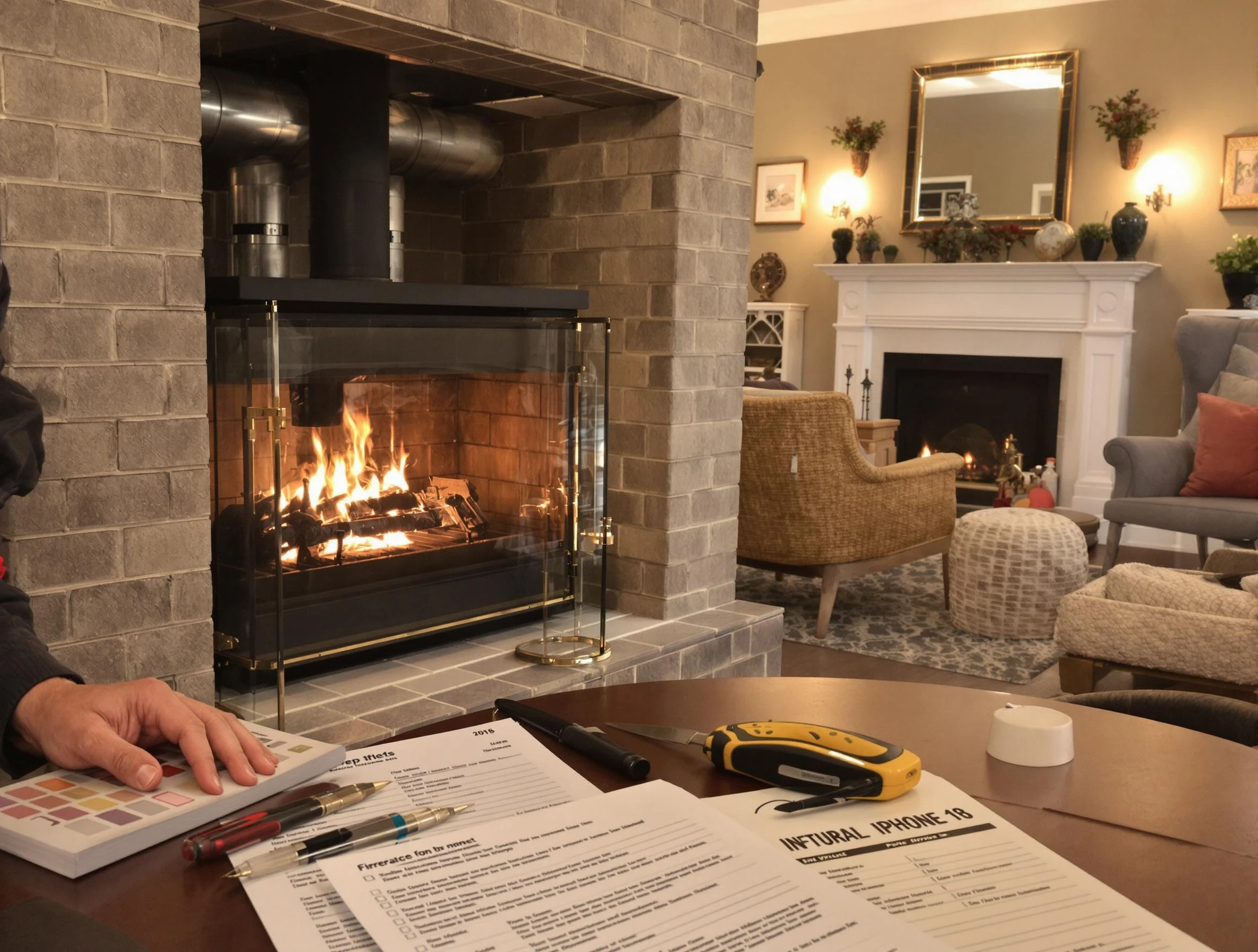 Carnegie Chimney Sweep verifying fireplace safety measures in Carnegie, PA